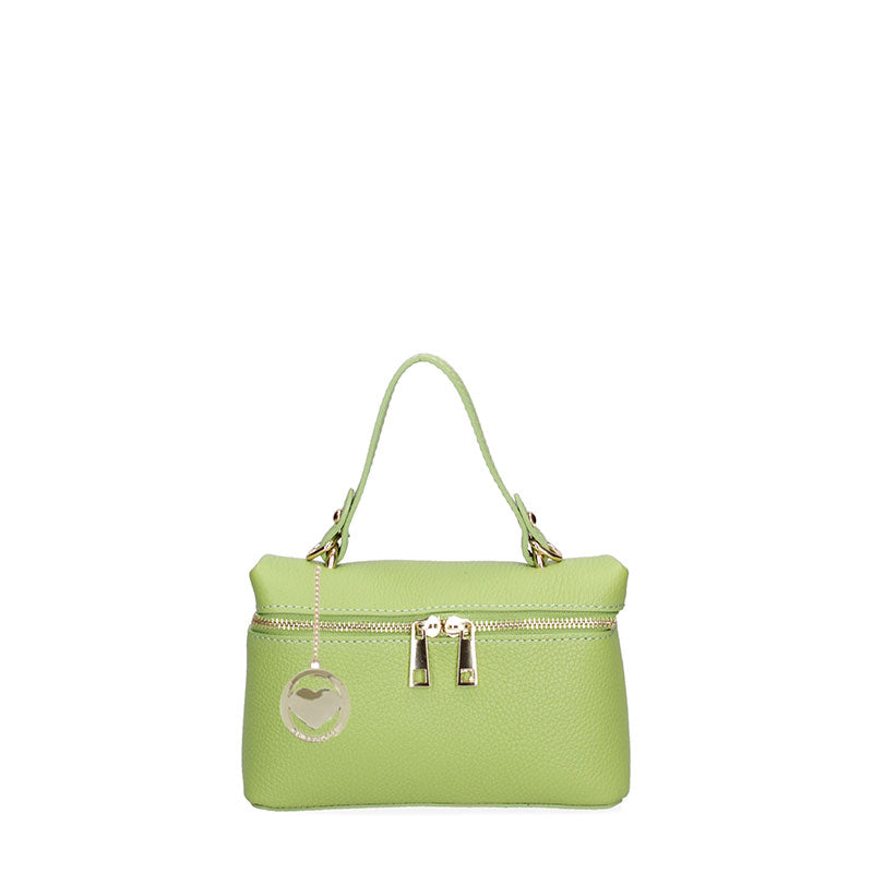 Small women's leather clutch bag with double zip closure - 07160