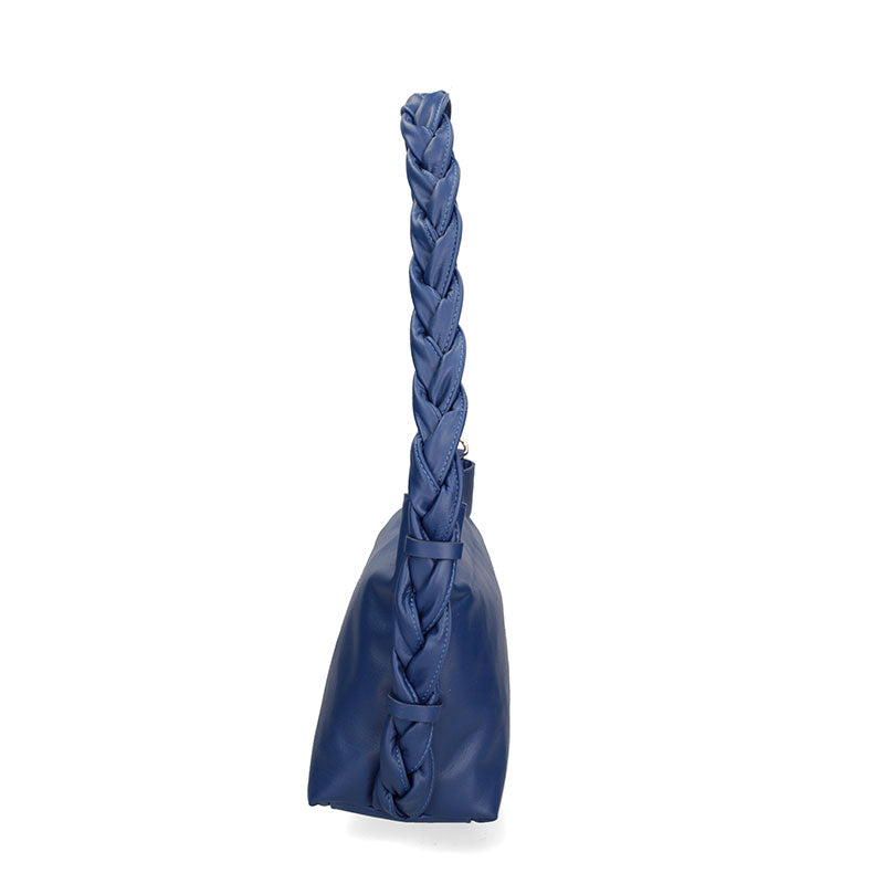 Women's leather bag with braided handle - 07170