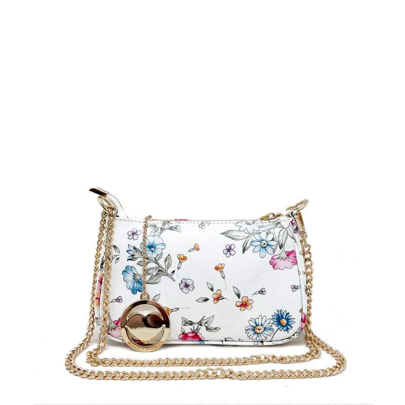 Small Floral Clutch Shoulder Bag for Women with Chain - K057