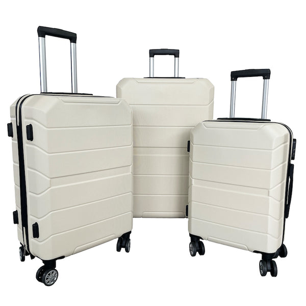 Set of 3 Waterproof Hard ABS Trolley Suitcases - RIGIDO_BASIC_01