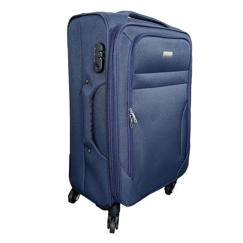 Set of 3 Semi-Rigid Fabric Trolley Suitcases