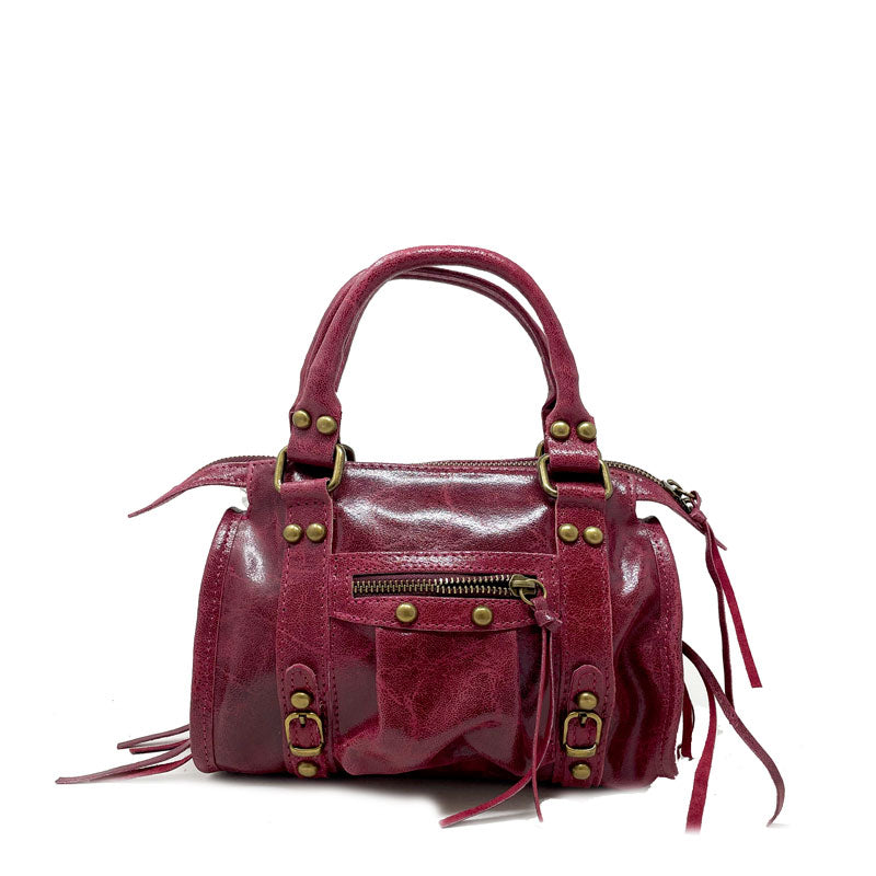 Small Handbag in Spatulated Leather with Studs - K072