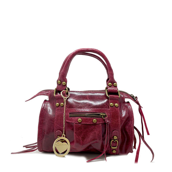 Small Handbag in Spatulated Leather with Studs - K072