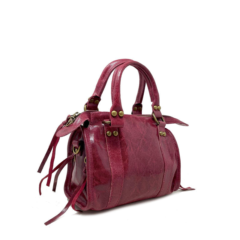 Small Handbag in Spatulated Leather with Studs - K072