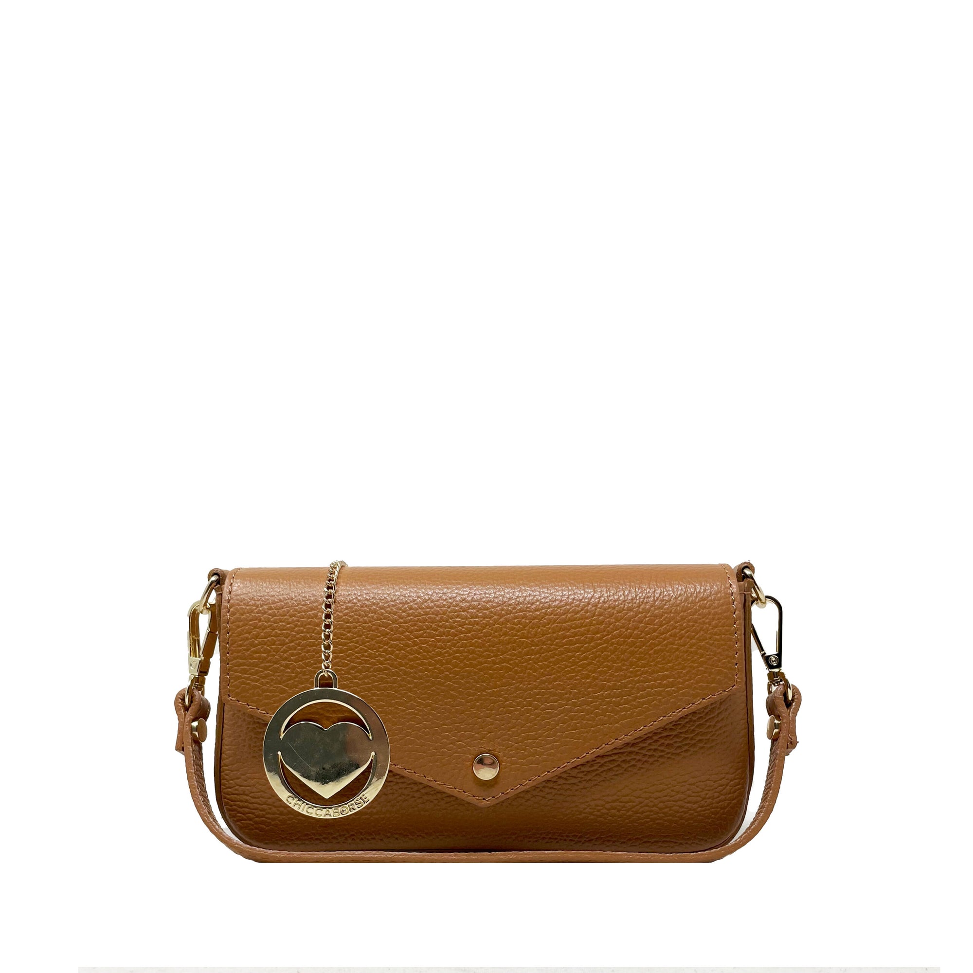 Small Women's Leather Bag with Chain - k077