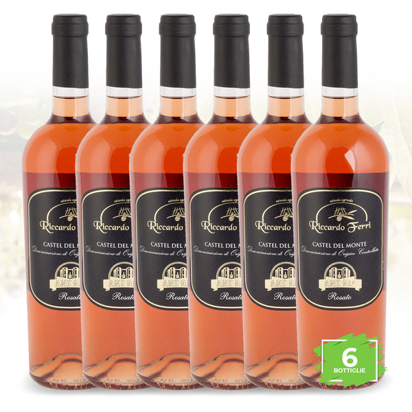6 Bottles of 750 ml D.O.C. Castel del Monte Rosé Wine
