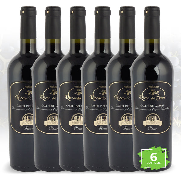 6 Bottles 750 ml of red wine D.O.C. Castel del Monte