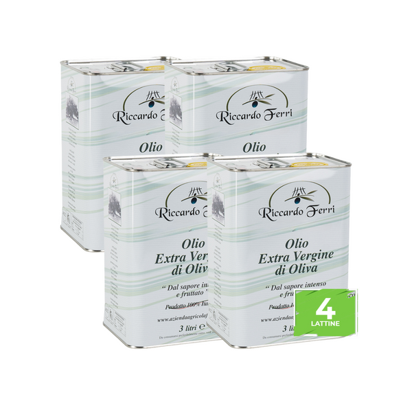 4 Tins of 3l Extra Virgin Olive Oil 100% Italian