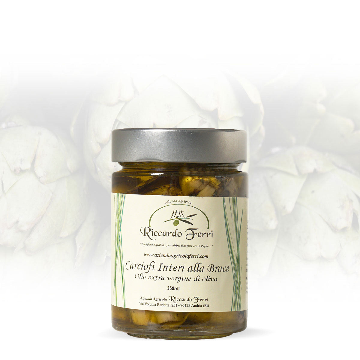 359 gr Grilled Artichokes in Oil with Extra Virgin Olive Oil