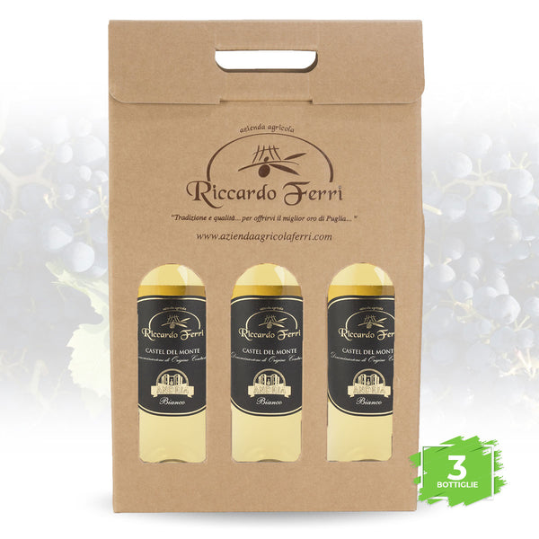 Case with 3 750ml bottles of D.O.C. white wine Castel del Monte