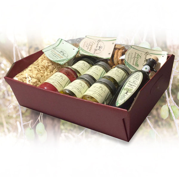Large tray with typical products from Puglia