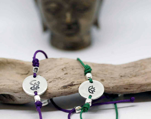 bracciali zen cordino e argento
