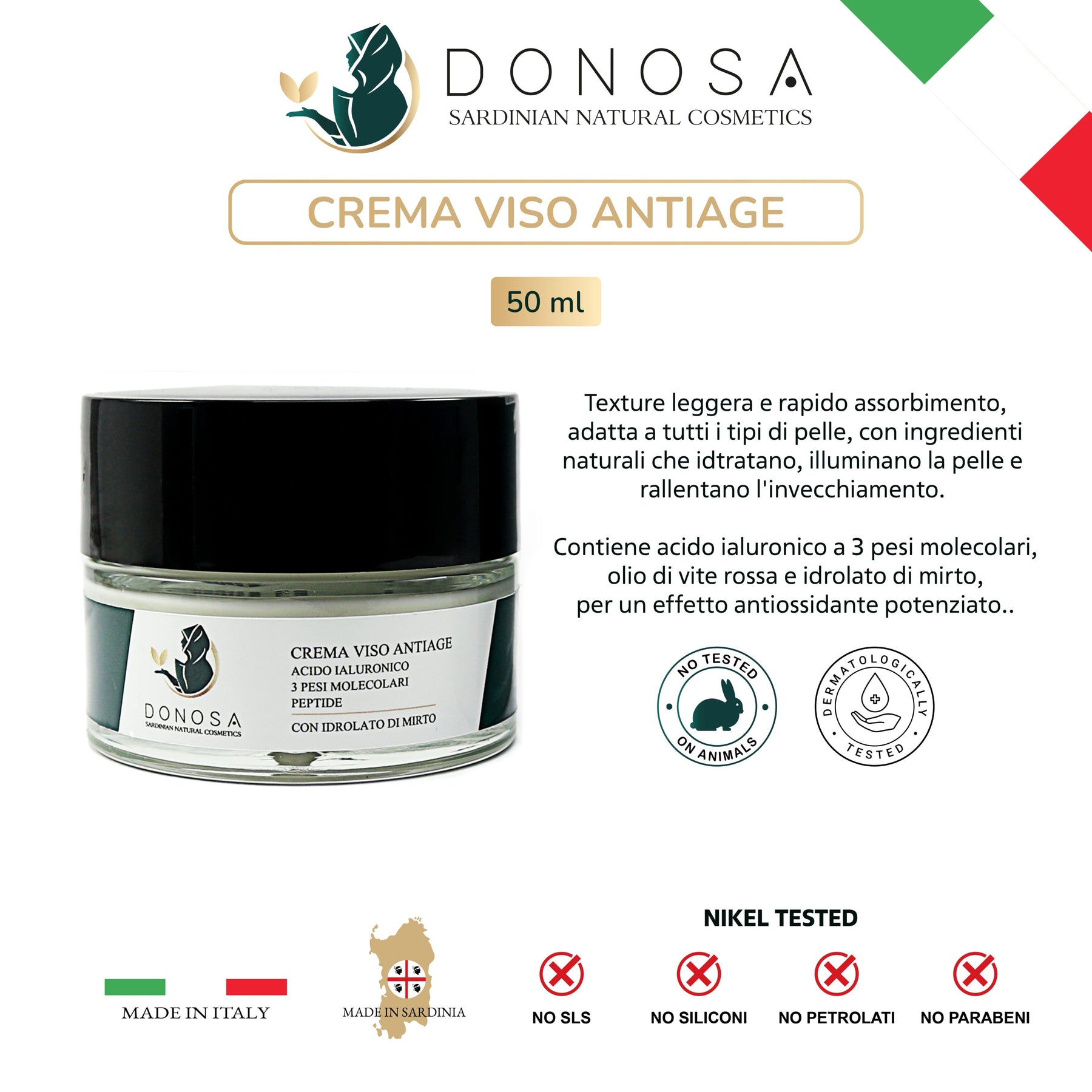 Anti-Aging Face Cream with Sardinian Myrtle Bio + Pouch