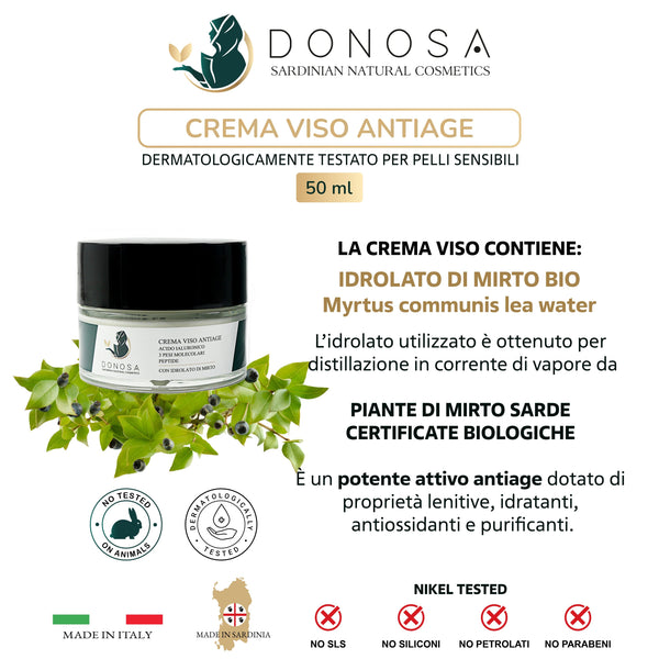 Anti-Aging Face Cream with Sardinian Myrtle Bio + Pouch