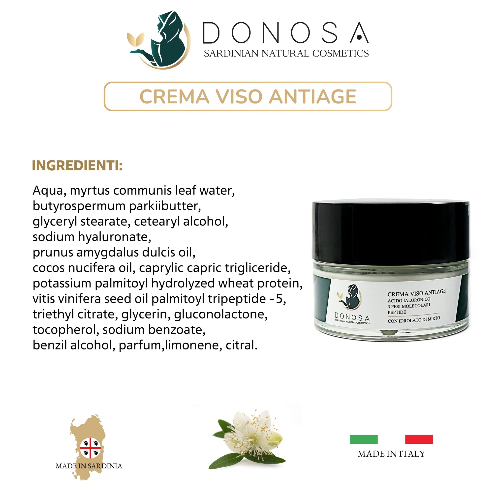 Anti-Aging Face Cream with Sardinian Myrtle Bio + Pouch