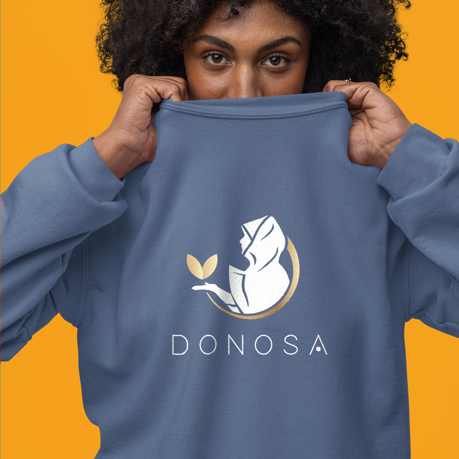 Unisex Organic Hoodie White/Gold