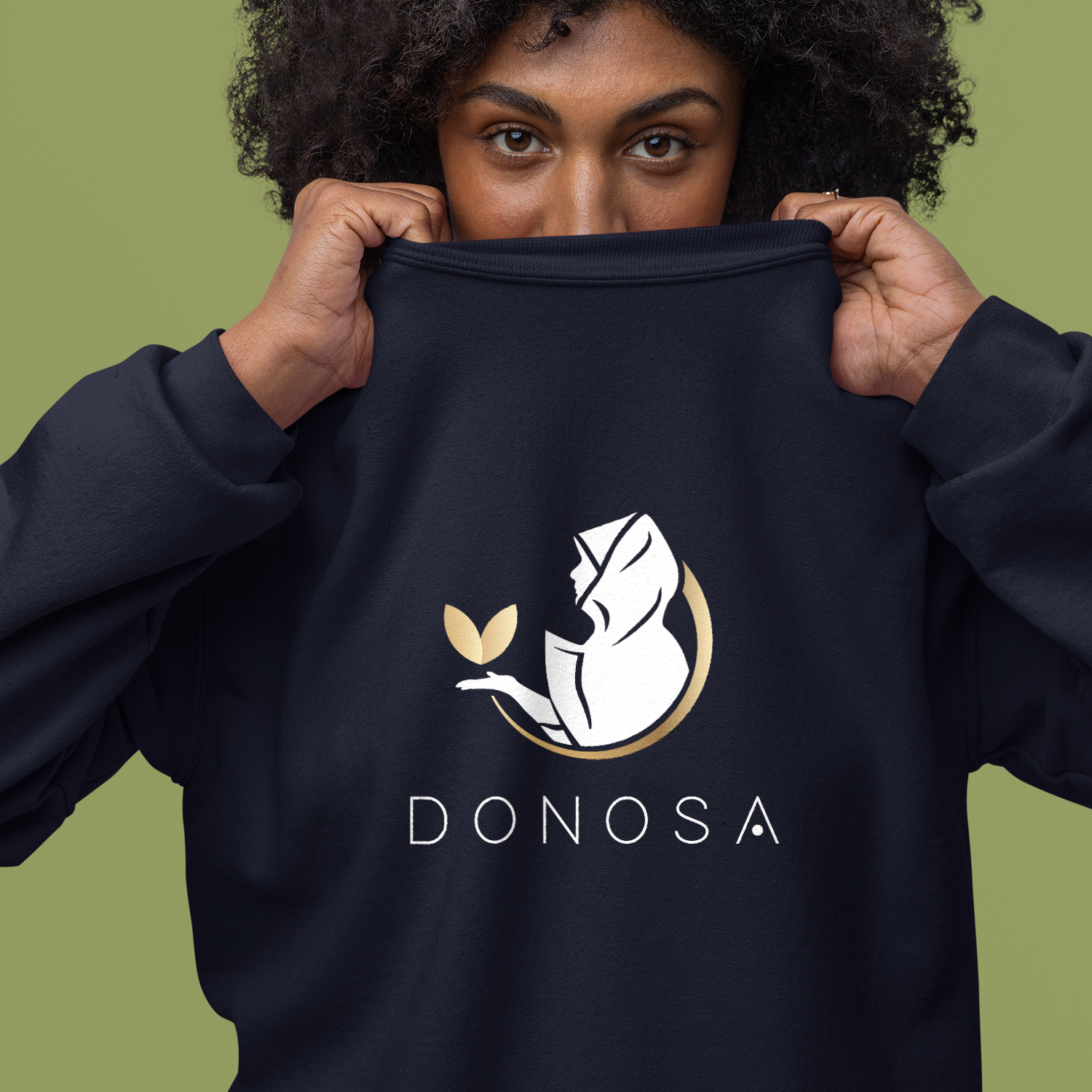 Unisex Organic Hoodie White/Gold