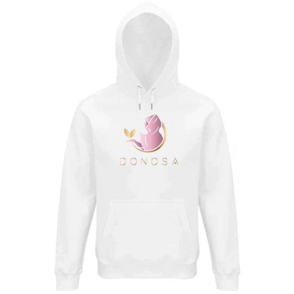 Felpa Cappuccio Ecofriendly Logo Rosa/Oro