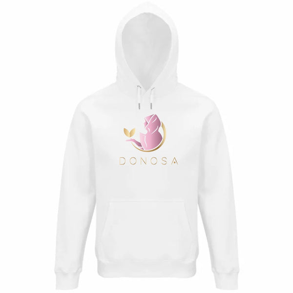 Felpa Cappuccio Ecofriendly Logo Rosa/Oro