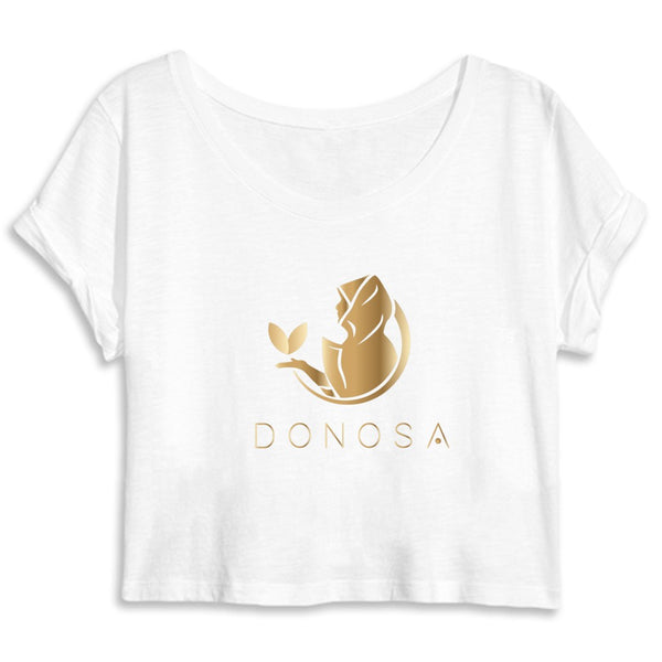 Crop Top Organico Logo Oro