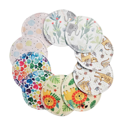 Waterproof Nursing Pads Set - 10 pcs - Colorful