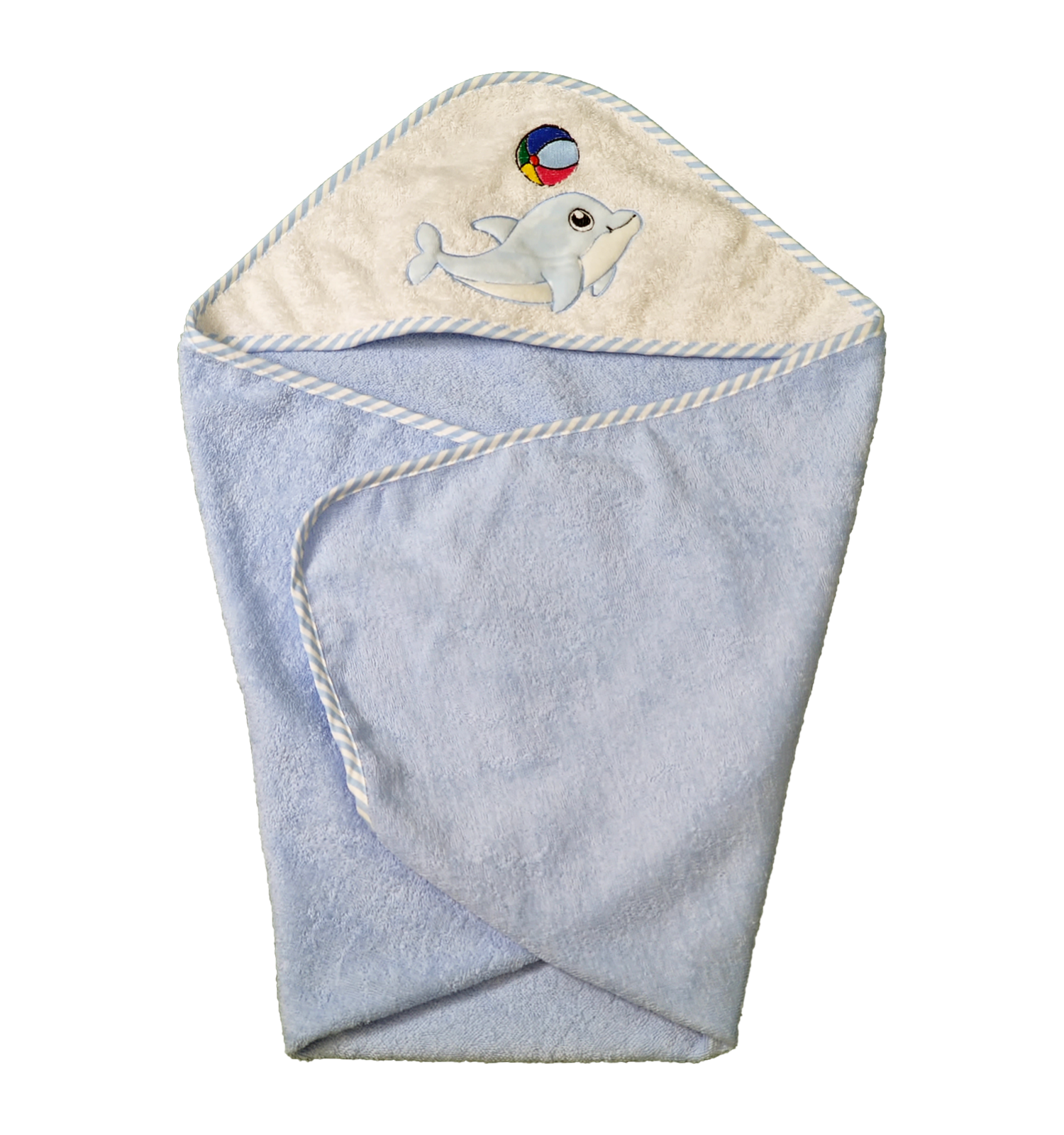 Cotton Towel 75x75cm - Embroidered - Happy Dolphin