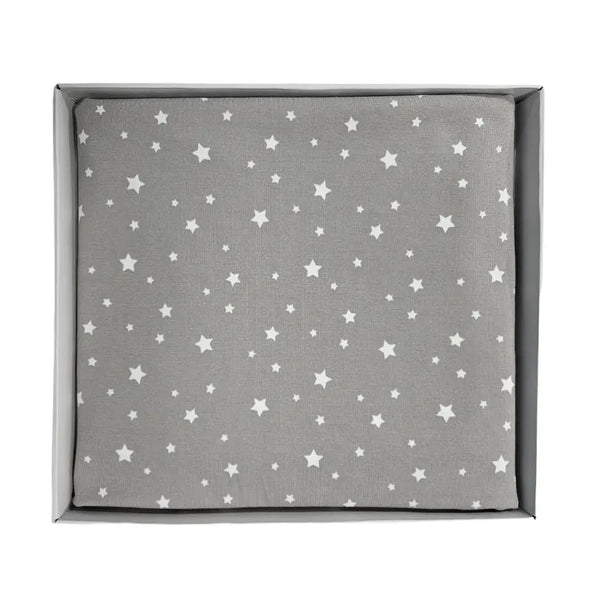 Pamučna premium dekica - organski pamuk - White stars on grey background