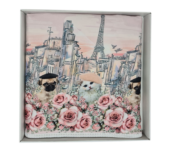 Premium pamučna minky dekica 80x100cm - Mace iz Pariza