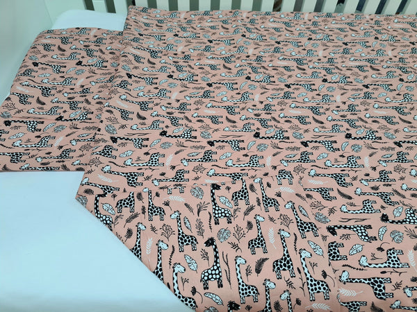 Set posteljine 60x120cm - 2-dijelni - Roze žirafice