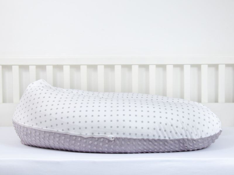 Jastuk za dojenje platno+minky 170cm - Sive zvjezdice