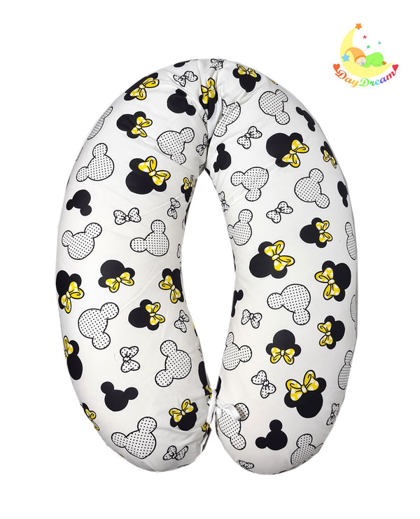 Jastuk za dojenje s pamučnom navlakom 170cm- Mickey - Žuti