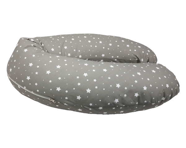 Nursing Pillow Cover Cotton 170cm - White Stars