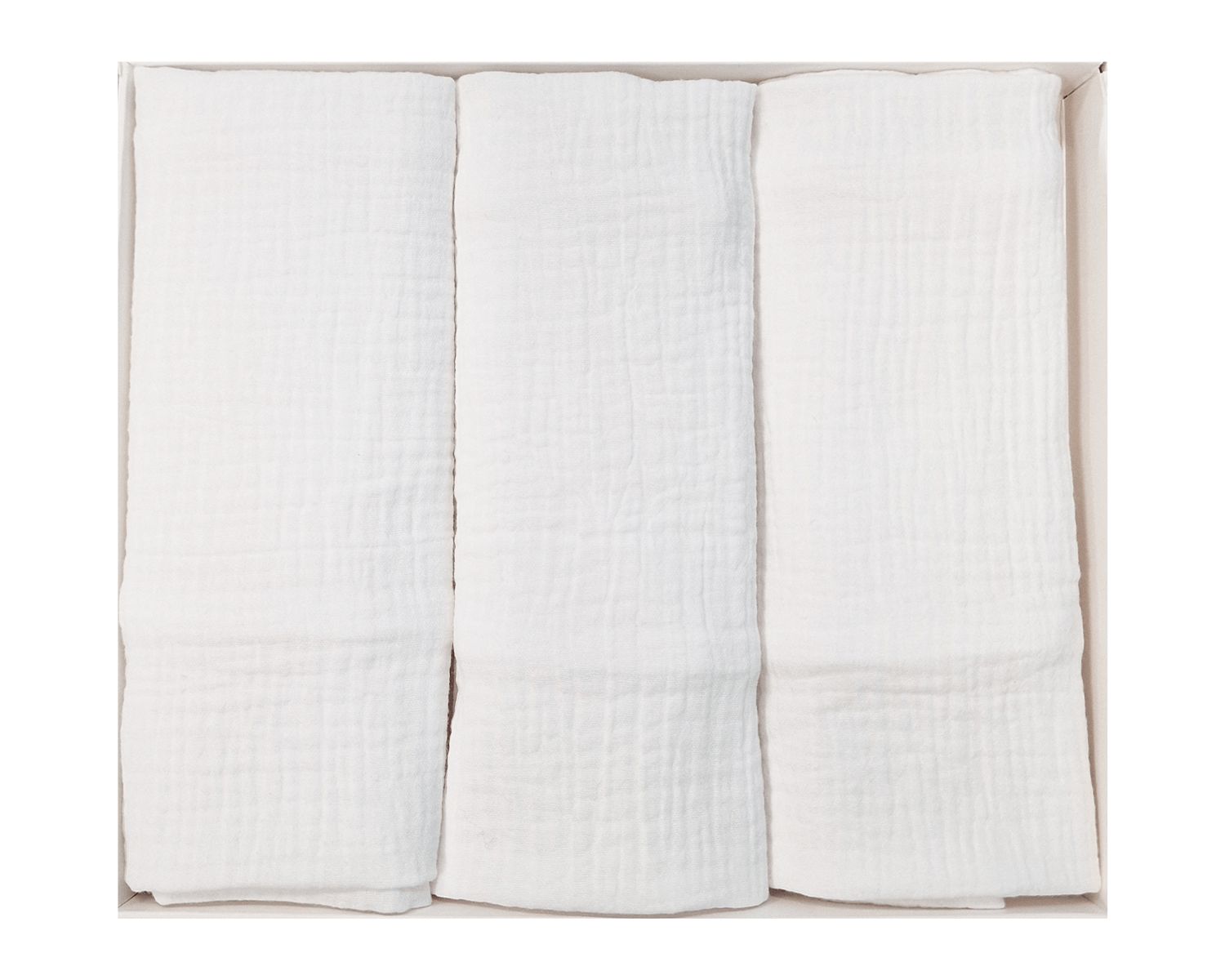 Set of Children's Premium Muslin Tetra Diapers 65x65cm in Gift Box - Set 3/1 - White