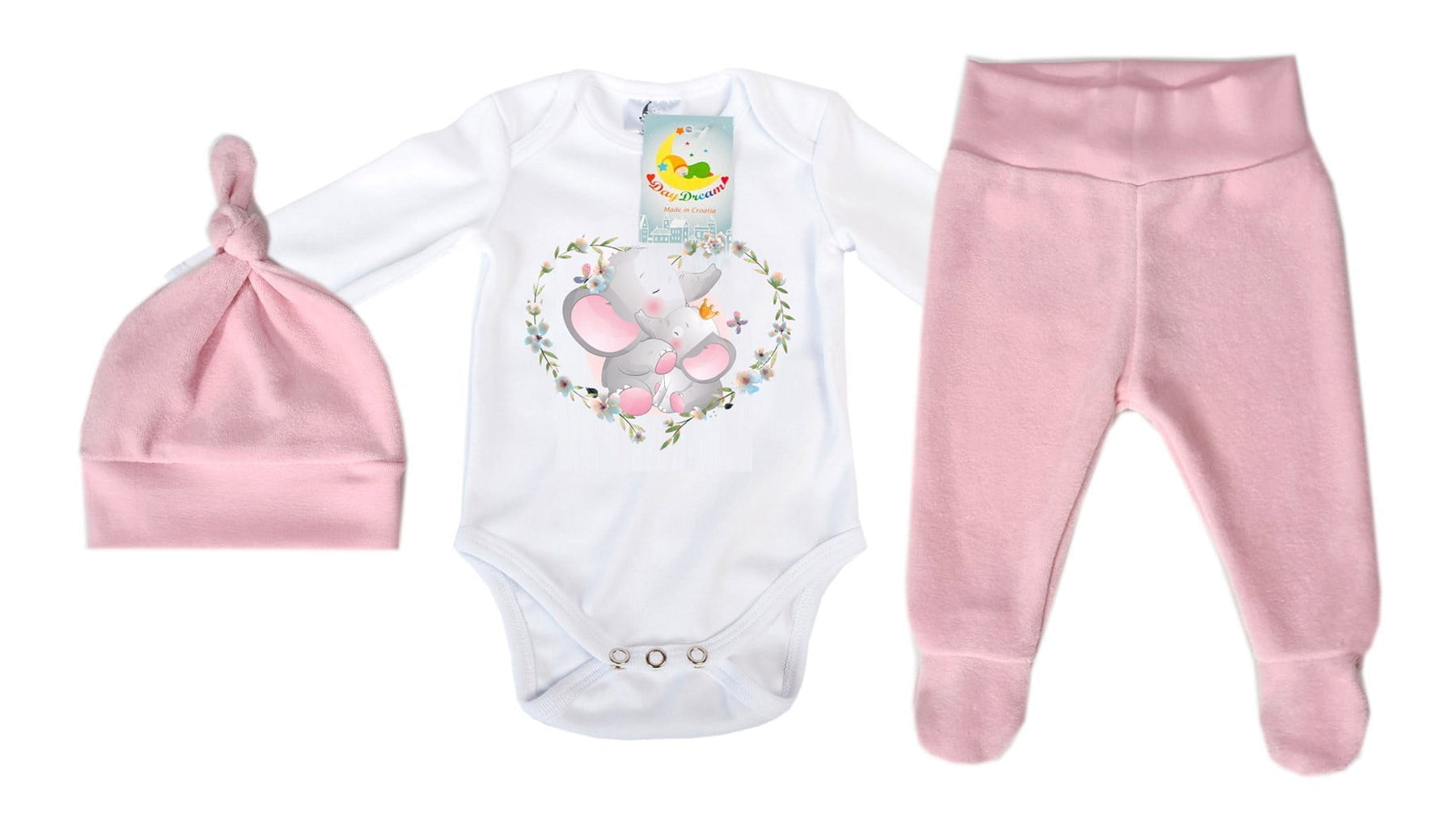 3-piece baby set - Plush - Pink