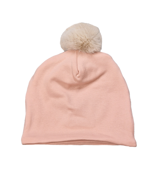 Hat with Pompon - Peach Color