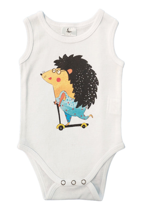 Sleeveless Bodysuit - Playful Hedgehog