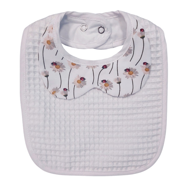 Bib with Collar and Waterproof Backing - Daisies