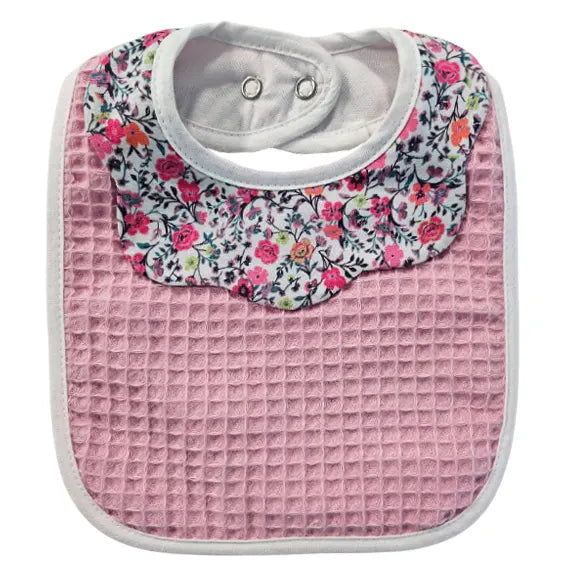 Bib with Collar and Waterproof Backing - Flowers