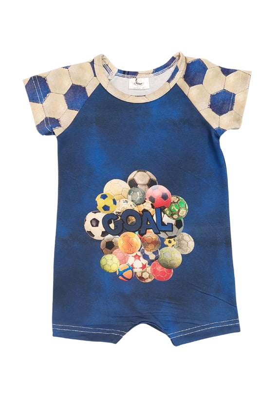 Short Sleeve Romper - Goal - Blue