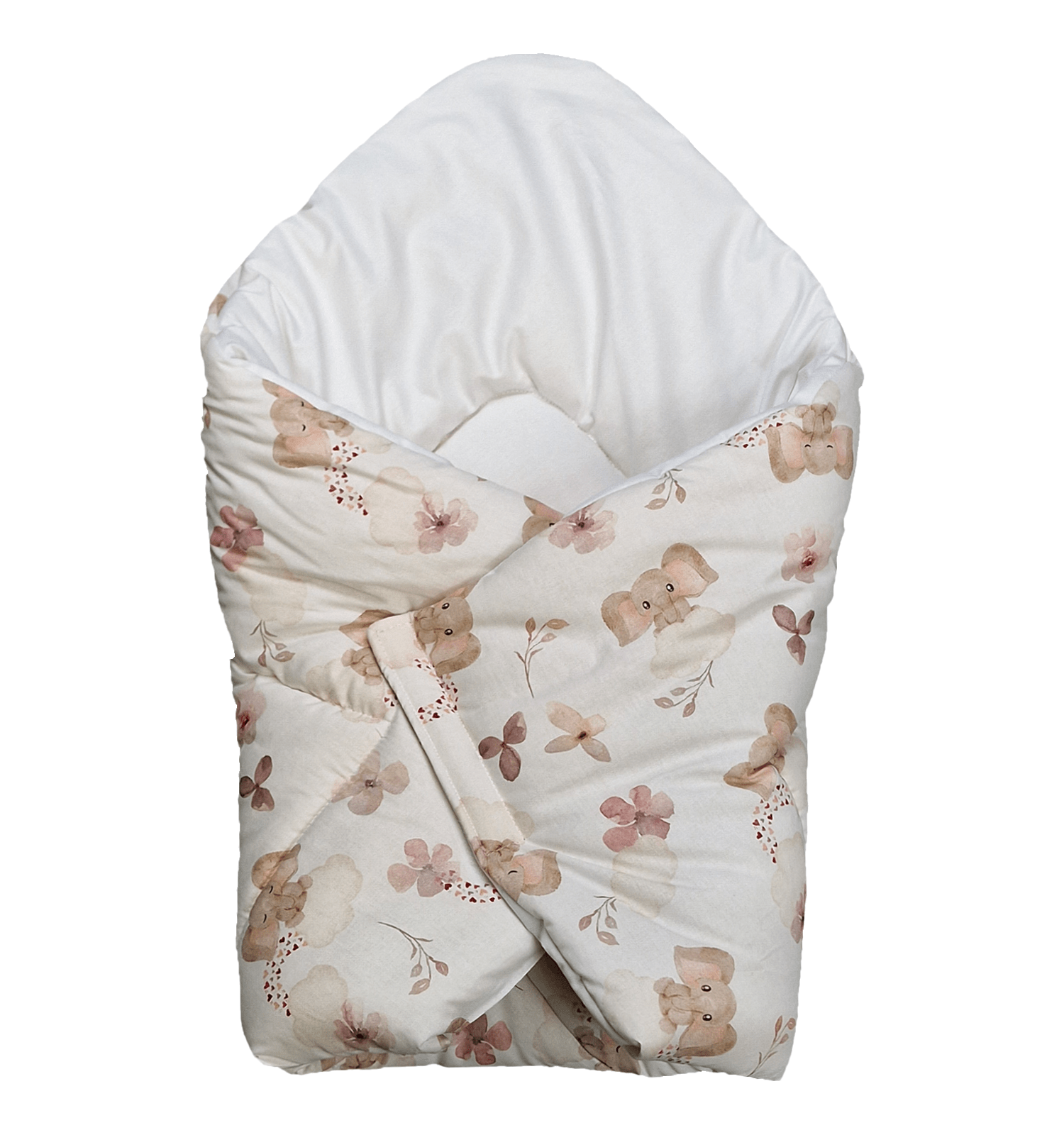 2-in-1 Pillow Blanket with Cotton Filling - Elephants