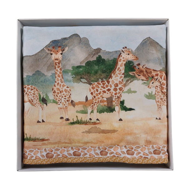 Cotton Minky Blanket 80x100cm - Giraffes