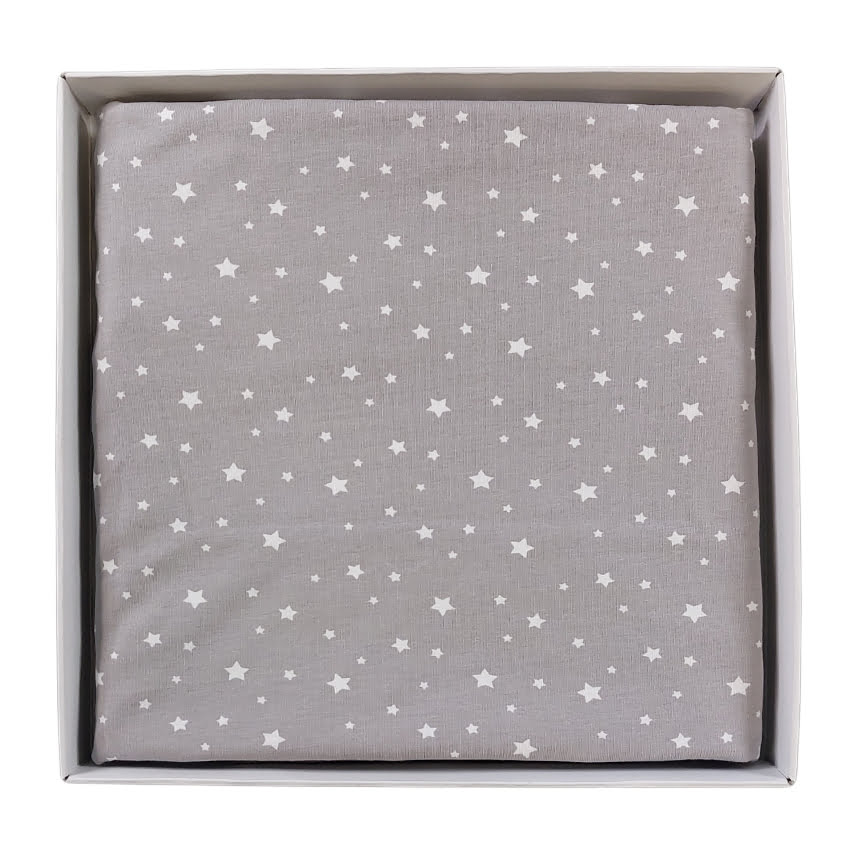 Premium Cotton Minky Blanket 80x100cm - White Stars