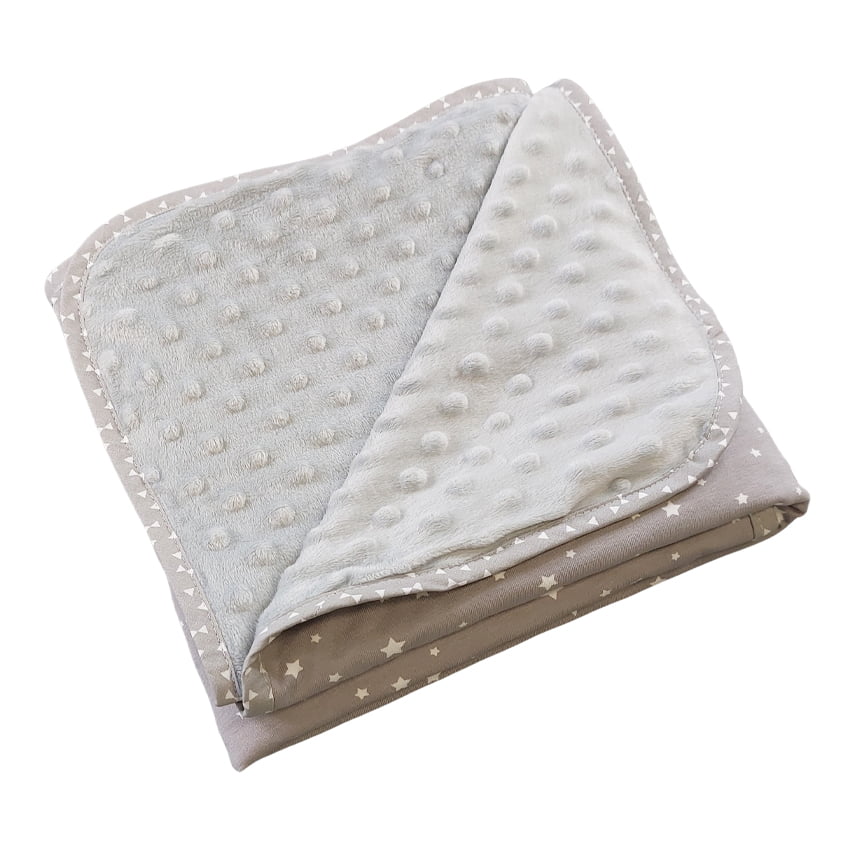 Premium Cotton Minky Blanket 80x100cm - White Stars