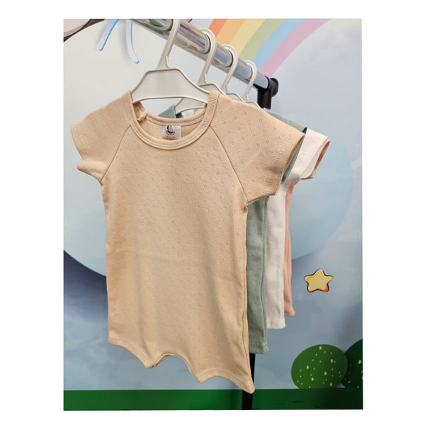 Breathable Short Sleeve Romper - Beige