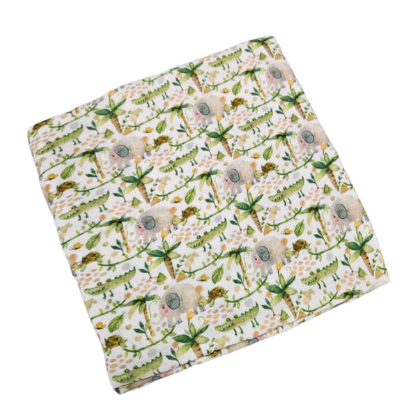 Muslin Tetra Blanket - Elephant and Crocodile