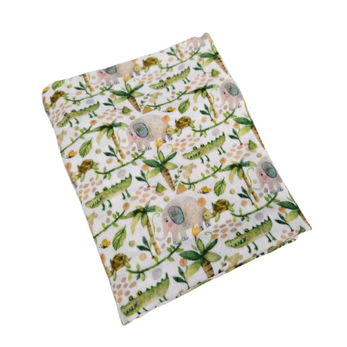 Children's Premium Muslin Tetra Diaper 65x65cm - Crocodile and Palm Trees