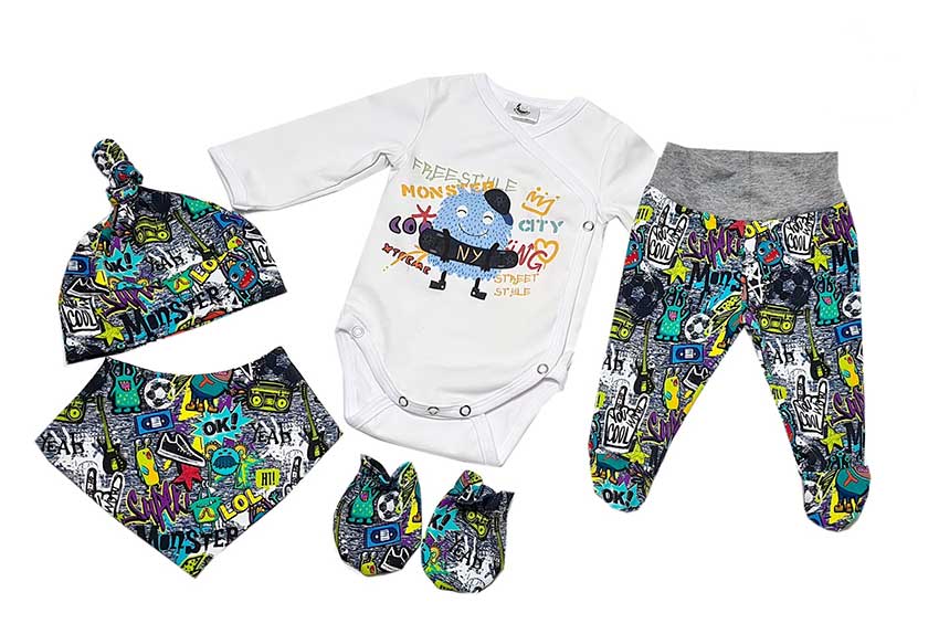 4-piece newborn set - Monster
