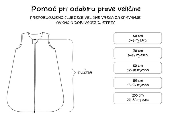 Deblja pamučna klasična vreća za spavanje - Dino