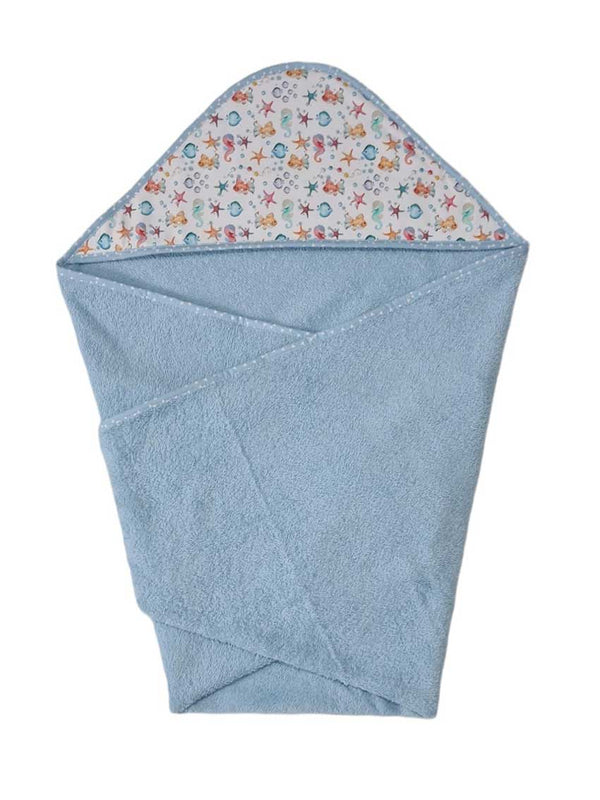 Bamboo Towel 90x90cm - Pattern - Marine World