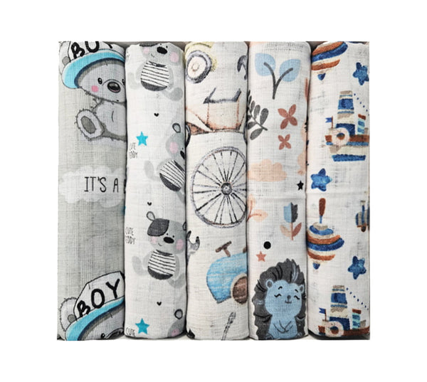 Set pamučnih tetra pelena 70x70cm - Set 5/1 - It's a boy